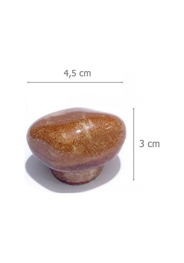 Porselen Taş Düğme Koyu Kahverengi Seramik Mobilya Kulpu Çekmece Dolap Kolu 4.5 Cm Koyu Kahverengi