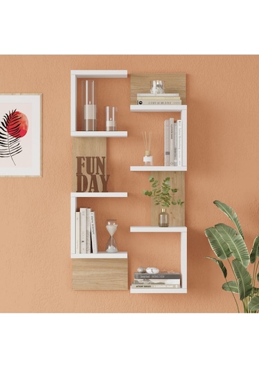 Wall 22 Duvar Rafı Sepet-beyaz Wal22-sw Sepet Ceviz - Beyaz