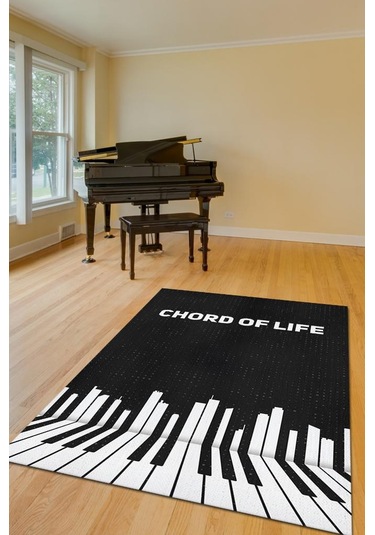 Homshtag Hayatın Akordu Siyah Müzik Sever Halısı Art Müzik Halısı Çok Renkli