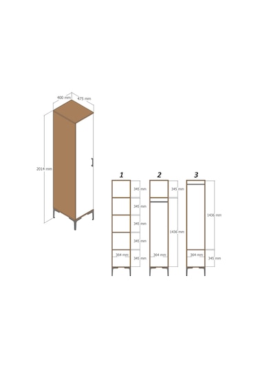 Variant Kumsal 1 Kapılı S Gardrop - Beyaz / Beyaz