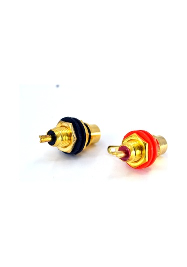 Rca Dişi Jack Şase Gold Takım Kırmızı Siyah