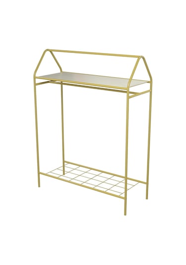 Metallica Concept Home Hanger Gold Elbise Askılığı Raflı New Design Konfeksiyon Askısı Ayaklı Askılık Altın
