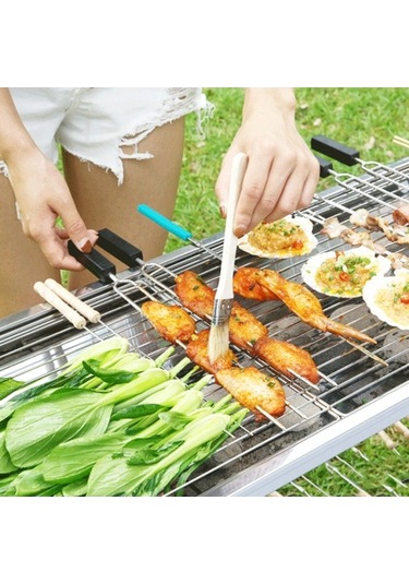 Pazly Barbekü Aksesuarları 8 Parçalı Set Çok Renkli Şiş, Klips, Bambu, Folyo, Eldiven Çok Renkli