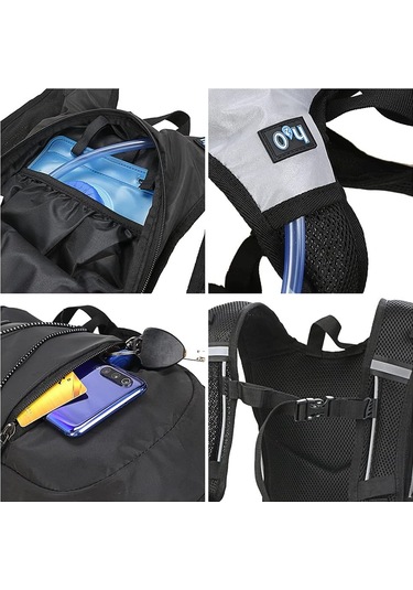 Hidrasyon Sırt Çantası, 8l Yüksek Görünürlük Yansıtıcı Bisiklet Hidrasyon Sırt Çantası Açık Hava Sporları Yürüyüş Yürüyüş Sırt Çantası Seyahat Gündüzü Omuz Çantası Altın