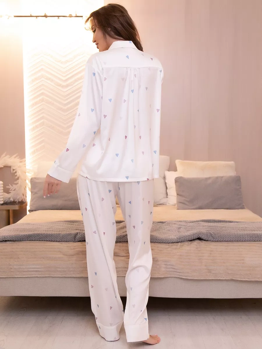 Pjmood İpek Pijama Takımı Ev Kıyafeti 183147702 Beyaz