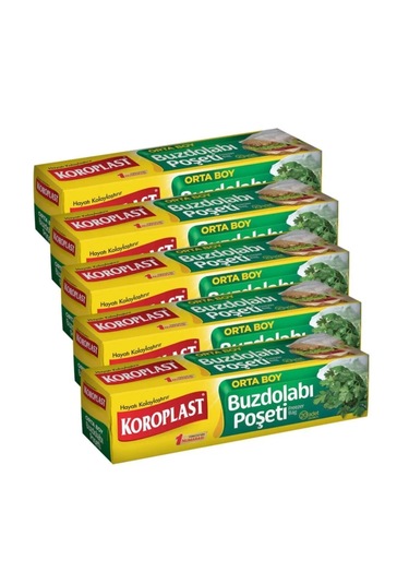 Koroplast Orta Boy Buzdolabı Poşeti 5 x 20'li 24 x 38 CM