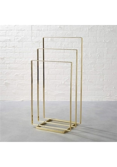 Gold Metal Üçlü Banyo Havlu Askılığı Gold