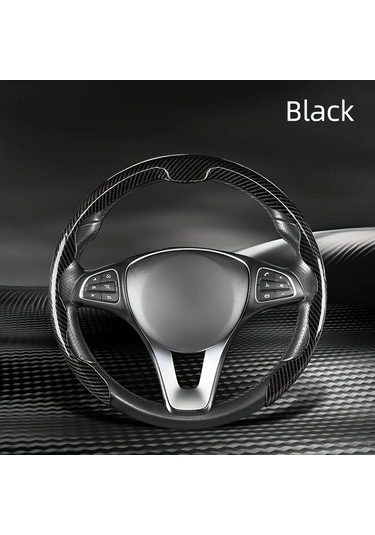 Dashanshop Sarı Renkli Evrensel Direksiyon Kılıfı Karbon Desen Kaymaz Deri Hissi Abs Malzeme Sarı