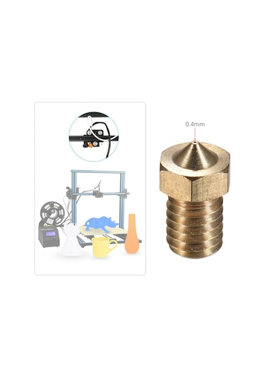 Lemestar V5/v6 Eksüdere Uyumlu 1.75mm Girişli Bakır Nozzle 0.2-1.0mm Çıkış - 3d Yazıcı Baskı Başkanı