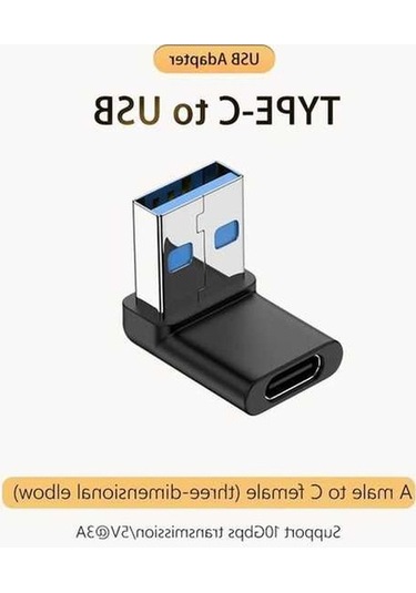 Fastbuy 5a Usb4.0 Otg Adaptör 240w Hızlı Şarj 8k 60hz 90/180 Dirsek Gökyüzü Mavi