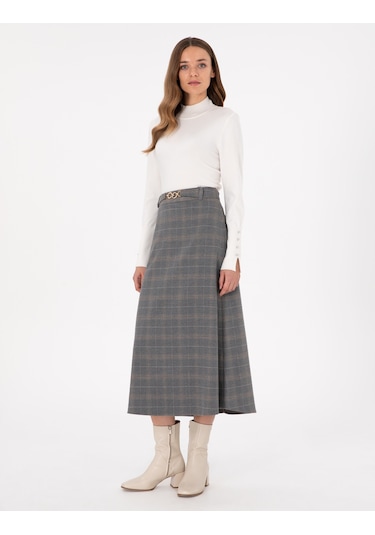 Pierre Cardin Kadın Gri Etek Dokuma 50292639-vr024 Gri