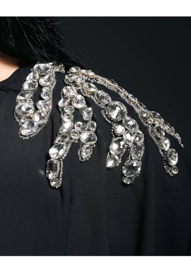 Crystalia Wave Abaya Siyah