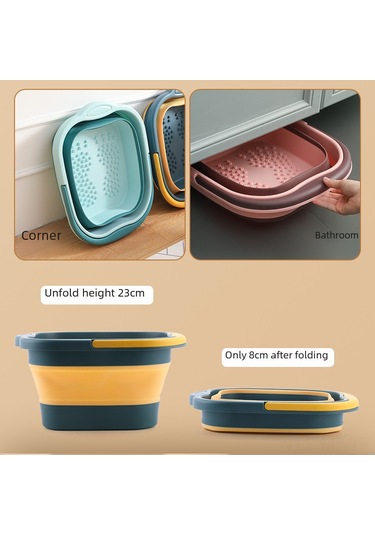 Mufunye Ev Kullanıma Uygun Taşınabilir Katlanabilir Derin Topuk Masajlı Plastik Ayak Havuzu Gri-beyaz, 13l Diğer