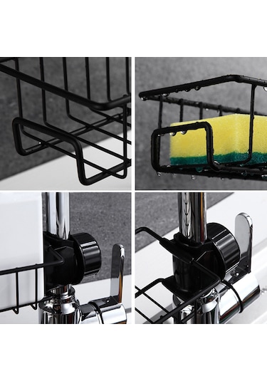 Monyee Ev Mutfağı/banyo Su Arıtma Rakı: Boşluk Tasarımıyla Su Akışı Sağlar, Delme Yok Kurulum, 360 Derece Döner, Karbon Çelik Malzemeyle Dayanıklı, Küçük Eşyalarınızı Düzenleyin Siyah