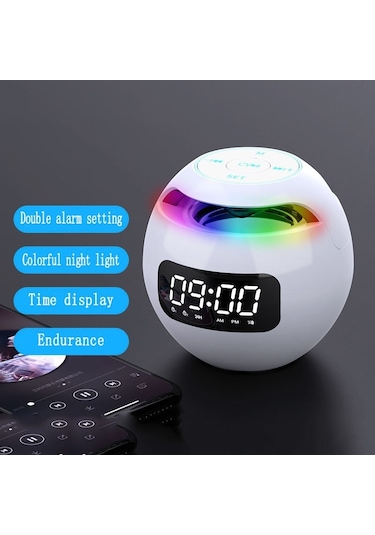 Butu G-90S Çalar Saat FM Radyo Akıllı Subwoofer Taşınabilir Kablosuz Bluetooth Hoparlör