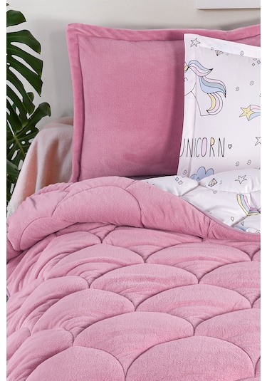 Nordqueen Wellsoft Tek Kişilik Uyku Seti Çift Taraflı Unicorn Beyaz Beyaz