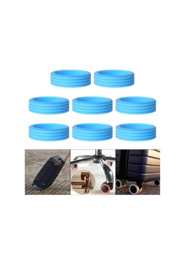 Homyl 8x Silikon Bagaj Jant Kapakları Çizilmeye Karşı Koruma Mavi