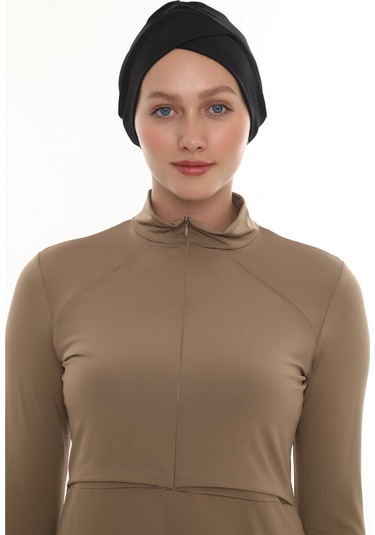 Siyah Pratik Hazır Geçmeli Deniz Havuz Bonesi Swimmy Çapraz 2508 01 Siyah