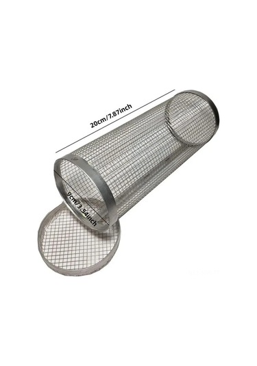 Moveevo 20cm Çelik Döner Barbekü Sepeti, Gıda Seviyesi Paslanmaz Çelik, Toplu Pişirme, Lavabo Uyumlu, Taşınabilir Bbq Aleti Çok Renkli