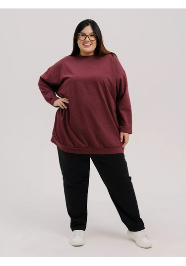 Lena Grand Oversize Sweatshirt Büyük Bedenler 185524006 Kırmızı