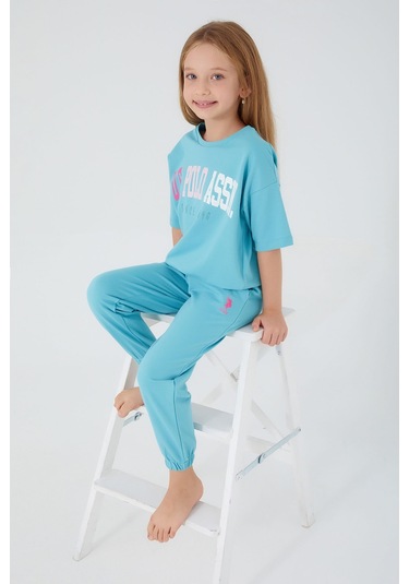 U.S. Polo Assn. Mavi Kız Çocuk Pijama Takımı Mavi
