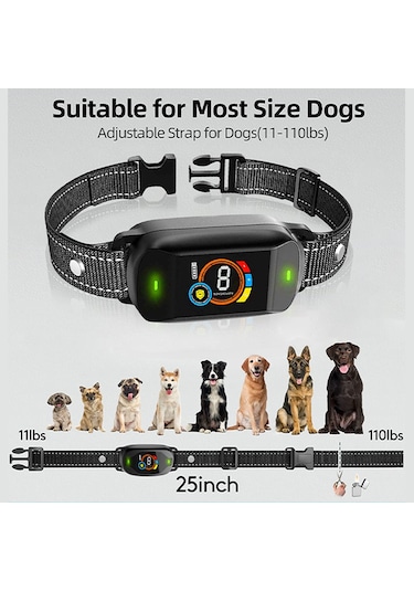 Uu0297 Köpek Eğitim Cihazı Köpekler İçin Havlama Tasması Renkli Siyah