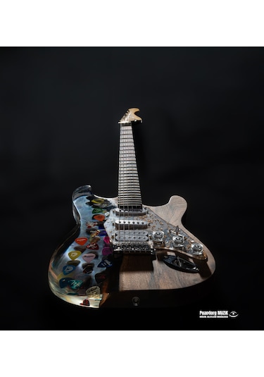 Elektro Gitar Custom Epoksi & Yıllanmış Ağaç Kişiye Özel Nordic Grey