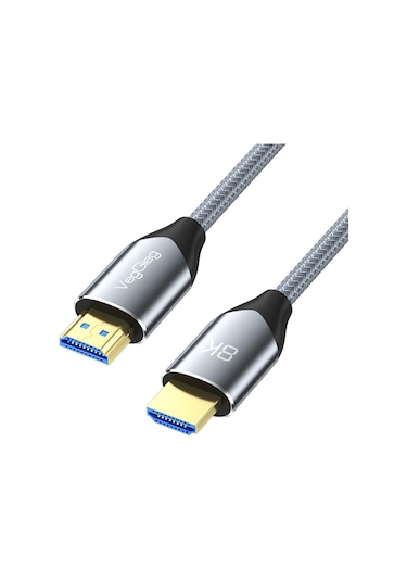 Veggieg 8k 60hz 4k 120hz 48 Gbps Hdr Arc Hdcp Örgülü Hdmı 2.1 Kablo 2 Metre