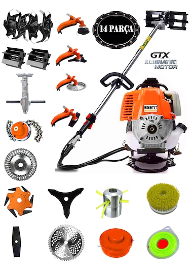 Eisenn German Cobra 980 Pro Sırt Tırpan + Akrobat Çapalama + Toprak Eşeleme 14 Parça Full Set