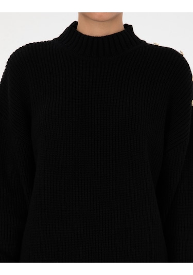 Pierre Cardin Kadın Siyah Kazak /triko 50316342-vr046 Siyah