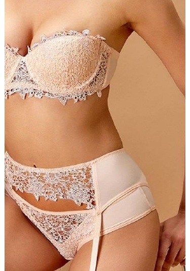 Nurteks 2494 Kadın Destekli Jartiyer Takım-pudra Pudra