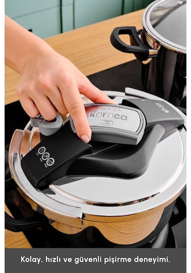 Karaca Perfect Gray İndüksiyon Tabanlı Düdüklü Tencere Seti 4+6 Lt