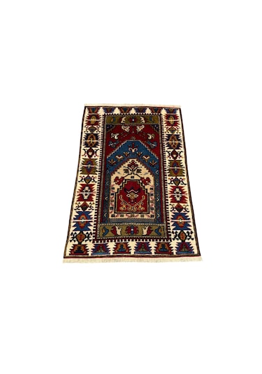 El Dokuma Sıfır Yahyalı Namazlık 77x120 Yün Kök Boya Seccade