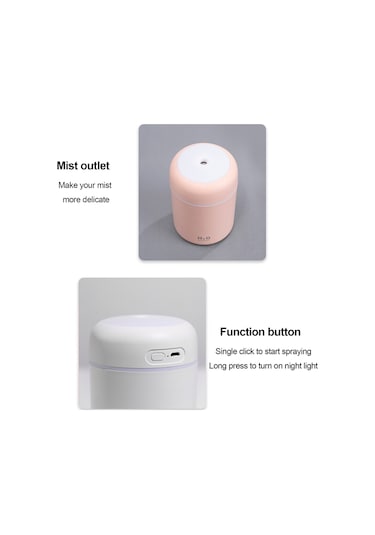 Reedark Taşınabilir Usb Nemlendirici - 300ml Sessiz Çalışma, Renkli Işık Ve Zamanlayıcı