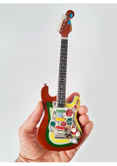 El Yapımı 1/4 Ölçek Minyatür Elektro Gitar Stratocaster Rocky Brw