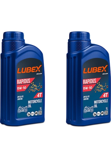 Lubex Rapidus 15W-50 1 L 4 Zamanlı Motosiklet Yağı (2 Adet)