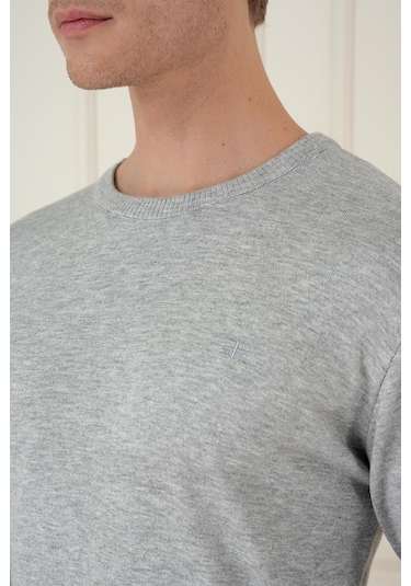 Tr 875 Slim Fit Gri Klasik Triko Gri