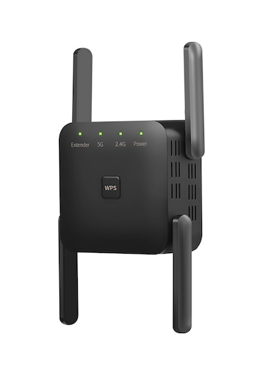 Yaozixa 1200m Çift Frekanslı Wifi Sinyal Güçlendirici - Ap Ve Repeater Modları, 4 Dış Anten, Wps Şifreleme, Siyah, Avrupa Standartı