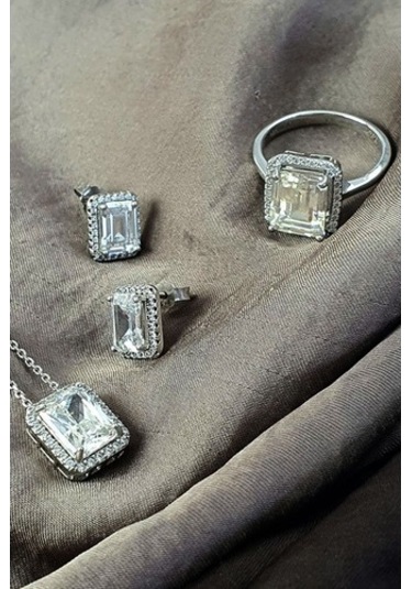 Sky Dıamond Gümüş Lüks Takı Seti (516767219)