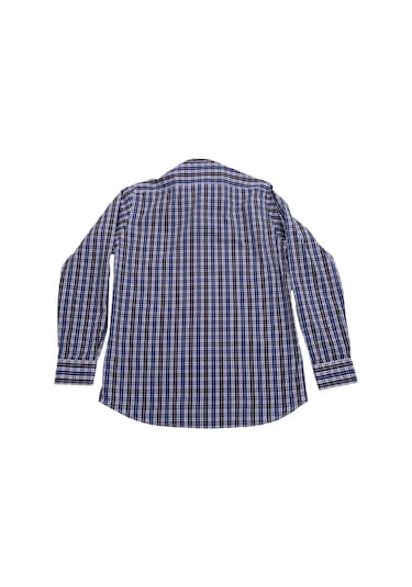 Giant Erkek Uzun Kol Kareli Gömlek - Modern Fit Günlük İş Lacivert