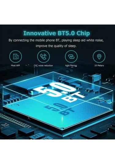 Besthome1 Siyah Kemiğe İletim Yastık Hoparlörü - 5w Güç, 400mah Pil, Otomatik Kapanış, Uyku Destekli, Bluetooth 5.0