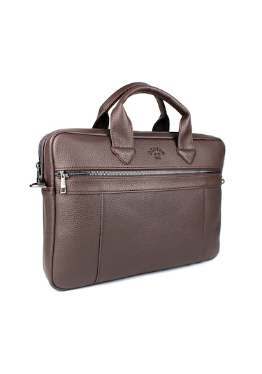 Unisex Kahverengi Çok Bölmeli 14 İnç Evrak Ve Laptop Çantası