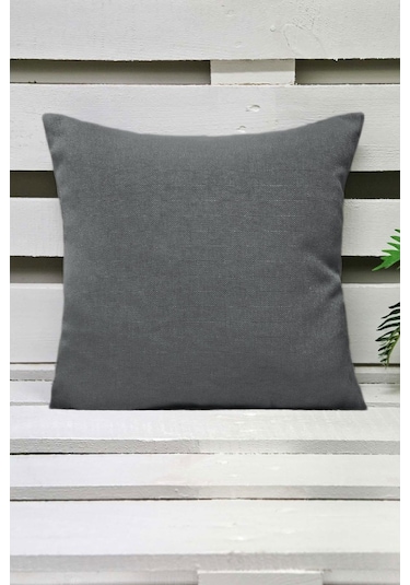 Melodie Keten Kırlent Kılıfı Koyu Gri 45X45 Cm