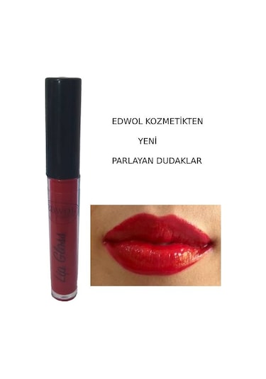 Edwol Make Up Likit Işıldayan Parlak Ruj Kırmızı