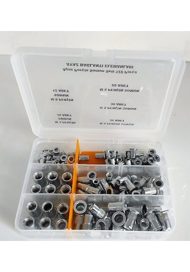 Ayaz Perçin Somun Seti 122 Parça Flanşlı Perçin Somun