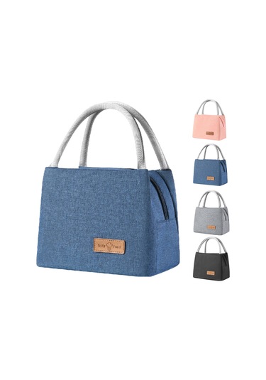 Yalıtımlı Öğle Yemeği Çantası, Flamingo Yalıtımlı Tote Çanta, Geniş Ağızlı Yalıtımlı Soğutucu Çanta, Su Geçirmez Ve Sızdırmaz, Yetişkinler, Çocuklar, Piknik, Çalışma Mavi S Çok Renkli