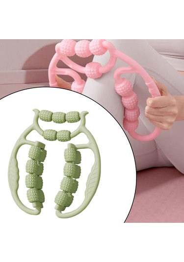 Suntek Bacak Masaj Aleti Silindiri 21 Tekerlek Kas Egzersiz Uyluk Yeşil