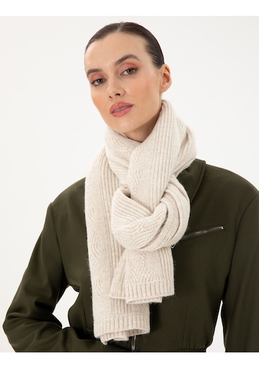 Pierre Cardin Kadın Ekru Kaşkol 50301061-vr019 Ekru