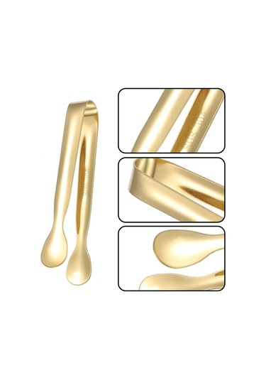 Paslanmaz Çelikten Yapılmış Şeker Ve Buz Maşası, Altın