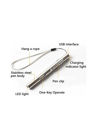 Paket Hemşire Kalem Işığı Tıbbi Kalem Işığı Usb Şarj Edilebilir Led El Feneri Paslanmaz Çelik El Feneri Doktorlar Ve Öğrenciler İçin
